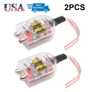2PCS Level Car Speaker High to Low Impedance Converter 2 Channel RCA Line Out US - Picture 1 of 12