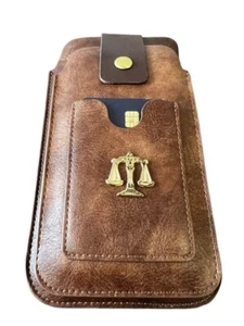 Law Legal Symbol Dual Iphone Case and Pen Card UNIVERSAL SIZE Holds 2 Max Lawyer - Picture 1 of 5