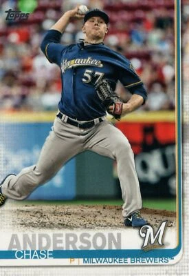 #5 Chase Anderson Milwaukee Brewers 2019 Topps Series 1 Baseball Card FAF - Image 1 of 2