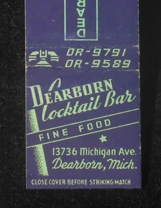 1940s Dearborn Cocktail Bar Fine Food 13736 Michigan Ave. Dearborn MI Wayne Co - Picture 1 of 1