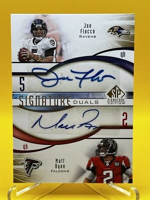 2009 Upper Deck SP Signature Edition Duals Gold #/15 JOE FLACCO MATT RYAN  Auto - Image 1 of 2