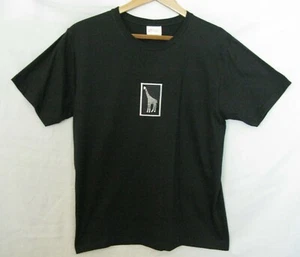 Hanes Her Way Embroidered Giraffe Black T-Shirt, Size Medium (38-40) - Picture 1 of 4