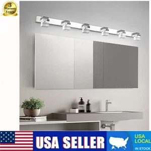 Modern 6 Heads Bathroom Vanity LED Crystal Mirror Light Front Wall Lamp Fixture - Picture 1 of 17