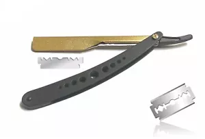 Rasoio classico professionale per rasatura capelli bordo dritto coltello pieghevole lama da barbiere - Foto 1 di 3