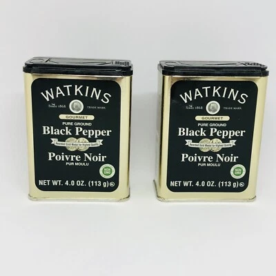 (2) Watkins Gourmet Spice Tin, Pure Ground Black Pepper, 4 oz./  113 g Non-GMO - Image 1 of 4
