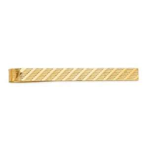 14K Solid Yellow Gold Mens Tie Clip Bar Tac - Picture 1 of 6