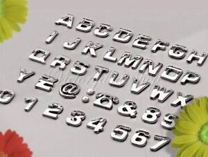 Chrome 3D Self-adhesive Letter Number Car Badge Emblelm Sticker Decal Home Auto