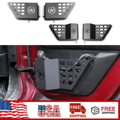 2PCS Front+Rear Door Storage Pockets Organizer Box For Jeep Wrangler JK 07+ 4Dr Foto 1 de 4