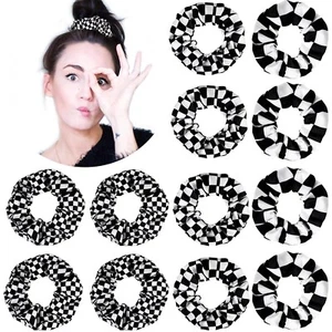 12 Pieces Checkered Plaid Hair Ties Scrunchies Elastic Ponytail Holder - Picture 1 of 5