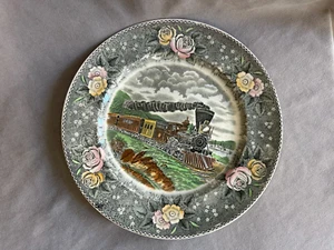 American Express Train Plate, Colored Engraving for the People, Adams England - Picture 1 of 9