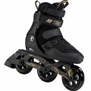 K2 Trio 110 Inline-Skates Patines en Línea Patines Skating 110mm/90A Negro/Oro - Imagen 1 de 8