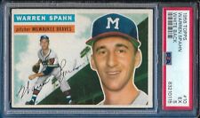 1956 Topps Warren Spahn Card #10 (WHITE BACK) Milwaukee Braves EX PSA 5