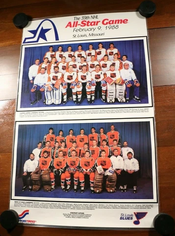 1988 NHL All Star Game Poster St. Louis Blues Wayne Gretzky Mario Lemieux Hockey Cover