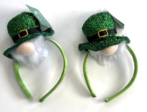 Lot of 2 Womens Deluxe Leprechaun St Patricks Day Mini Top Hat Headband Costume - Picture 1 of 9