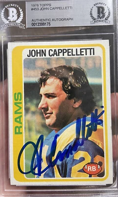 1978 topps John Cappelletti #453 Beckett Authentic Autograph - Image 1 of 2
