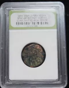 NUOVO MONDO EPOCA PIRATA BRONZO SPAGNOLO NUMMIS 1400-1600 ANNUNCIO MONETE ANTICHE 5 - Foto 1 di 2