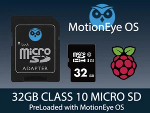 MotionEYEOS Video Surveillance for Raspberry Pi PreLoaded Class 10 Micro SD - Picture 1 of 18