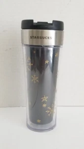 VASO STARBUCKS 2011 HOLIDAY TRAVELLER ACERO INOXIDABLE AZUL Y DORADO CON GRÁFICOS - Imagen 1 de 12