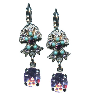 Pendientes Mariana Arco Colgante Provenza Lavanda, Turquesa y Amatista Austria... Foto 1 de 3