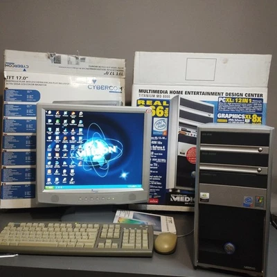 Retro PC Medion PC MT6 Titanium MD 8000 Win XP With Monitor Complete Boxed - Image 1 of 4