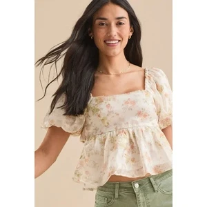 NWT Altar’d State Penny Floral Babydoll Top - Medium - Picture 1 of 11
