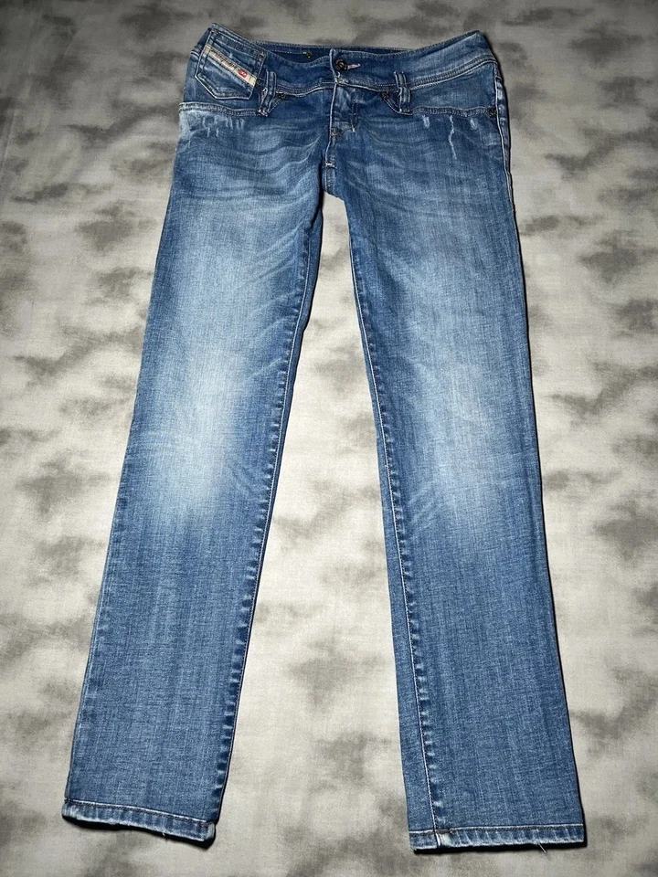 Diesel Matic Jeans Women Size 26x28 Blue Stretch Denim Low Rise Slim Straight - Image 1 of 4