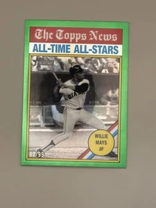 Topps Heritage Willie Mays Green Refractor 2025/99 Giants - Imagen 1 de 2