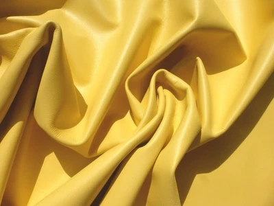 Lambskin leather hide skin Soft  Lemon Yellow Full bodied smooth finish - Image 1 of 4
