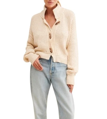 Usado en Excelente Condición Free People Suéter Micah Cardi Marfil Madera Palanca Botón Mujer’s Talla Pequeña Foto 1 de 4