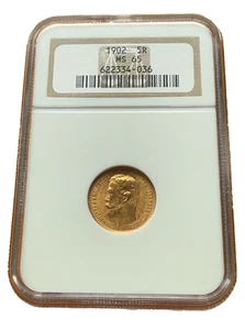 Russia 1902 5 Roubles NGC MS65 Nicholas II - Picture 1 of 2