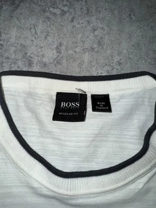 Hugo Boss Men's Short Sleeve Crew Neck T-Shirt 100% Cotton Size S Reg Fit Owhite - Picture 1 of 4