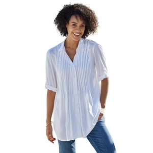 Blusa túnica pintada de 7 días Woman Within Rayon nueva - Imagen 1 de 3