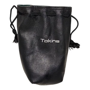 Tokina 17 Soft Black Drawstring Lens Bag Has Sticker Glue Stain Japan - Picture 1 of 9