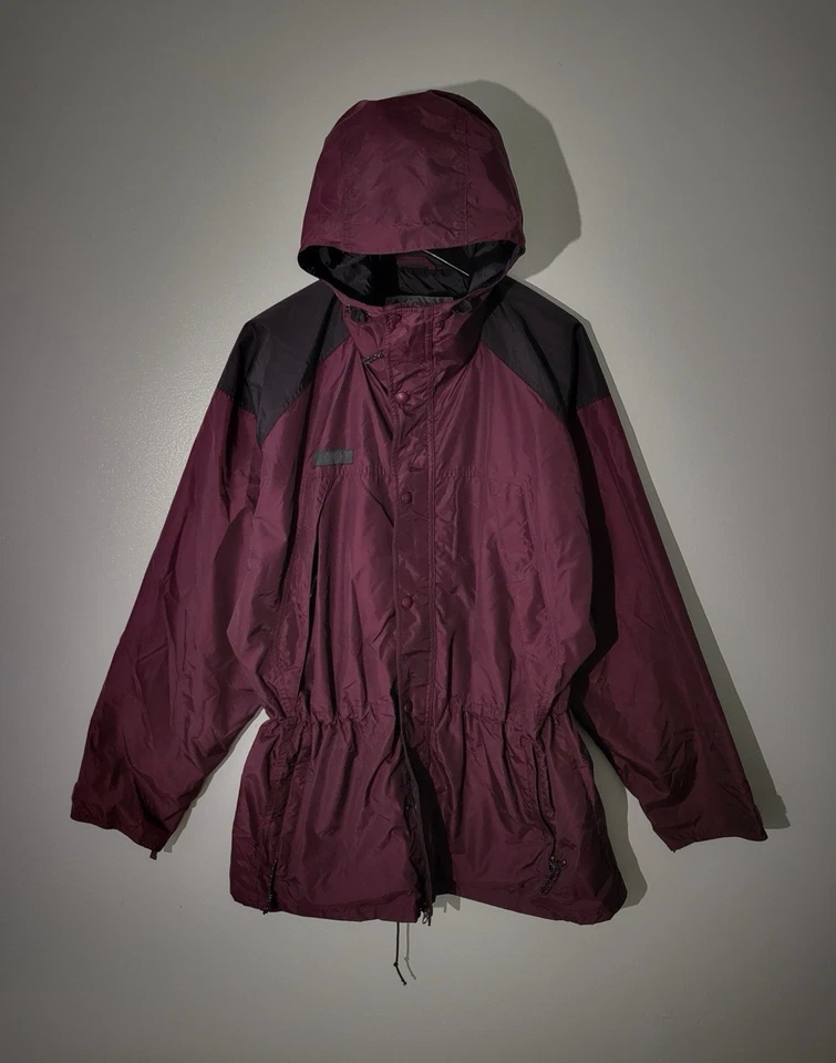 Vintage Columbia Burgundy Rain Jacket Parka - Image 1 of 3