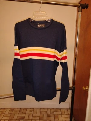 Men’s Wool XLarge Vintage Demetre Sweater Excellent Condition. Blue Striped - Image 1 of 4