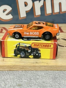 MATCHBOX Superfast 11D/44B Boss Mustang DARK Orange / White Boss / Dark Windows - Picture 1 of 9