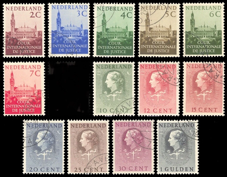 Netherlands #MiDM27/MiDM40 Used 1951-1958 Intl Court Justice Juliana [O27/O40] - Image 1 of 1