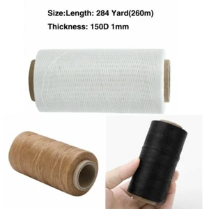260m Flat Coil Spool Waxed Sewing Thread String Cord Rope 150D Leather Craft - Picture 1 of 21