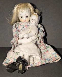 2 muñecas vintage de porcelana pintadas a mano con maquillaje de niña bonita babydoll infantil - Imagen 1 de 11