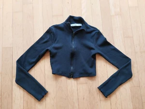 Shirt f. Damen, Gr. S, Langarm, m. Reißverschluss, schwarz, Bershka, neuwertig - Bild 1 von 2
