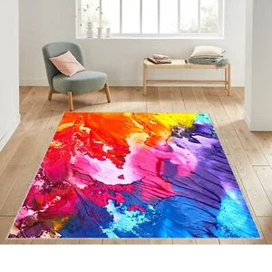 Alfombras de área arco iris, alfombras coloridas, alfombra colorida para sala de estar, alfombra de cocina - Imagen 1 de 12
