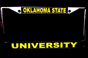 OK STATE UNIV, CHROMED SOLID META LICENSE FRAMEL-- Oklahoma State #611022 - Picture 1 of 1