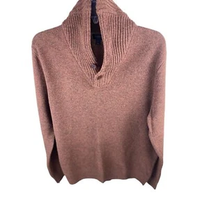 J Crew Sweater Mens Large Lambs Wool Shawl Collar Pullover Brown - Picture 1 of 6