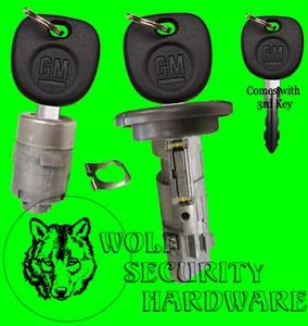 Escalade Hummer OEM Interruptor de llave de encendido Cilindro de bloqueo y Juego de una sola puerta 3 llaves GM - Imagen 1 de 2