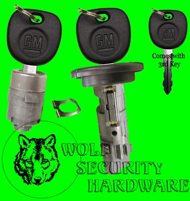 Escalade Hummer OEM Ignition Key Switch Lock Cylinder & Single Door Set 3 GM Key - Image 1 of 2