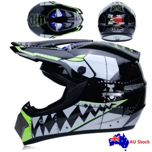 Unisex-Adult Full Face Motorcycle Helmet Off-Road Mountain Bike Helmet AU - Picture 1 of 14