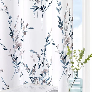 MYSKY HOME Wohnzimmer Vorhänge 84 cm lang Blumen Vorhänge Lichtfilter T - Bild 1 von 12