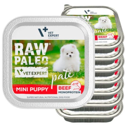 Raw Paleo Pate Mini Feuchtfutter Für Welpen Mit Rind 8x150g - Bild 1 von 4