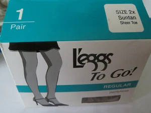 NUEVO Hanes L'eggs To Go! Pantimedias regulares talla 2x bronceado punta transparente - Imagen 1 de 6