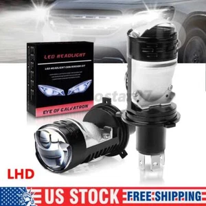 H4 9003 Mini Bi-LED Projector Lens 100W 12000LM Hi-Lo Headlight Kit Retrofit LHD - Picture 1 of 13